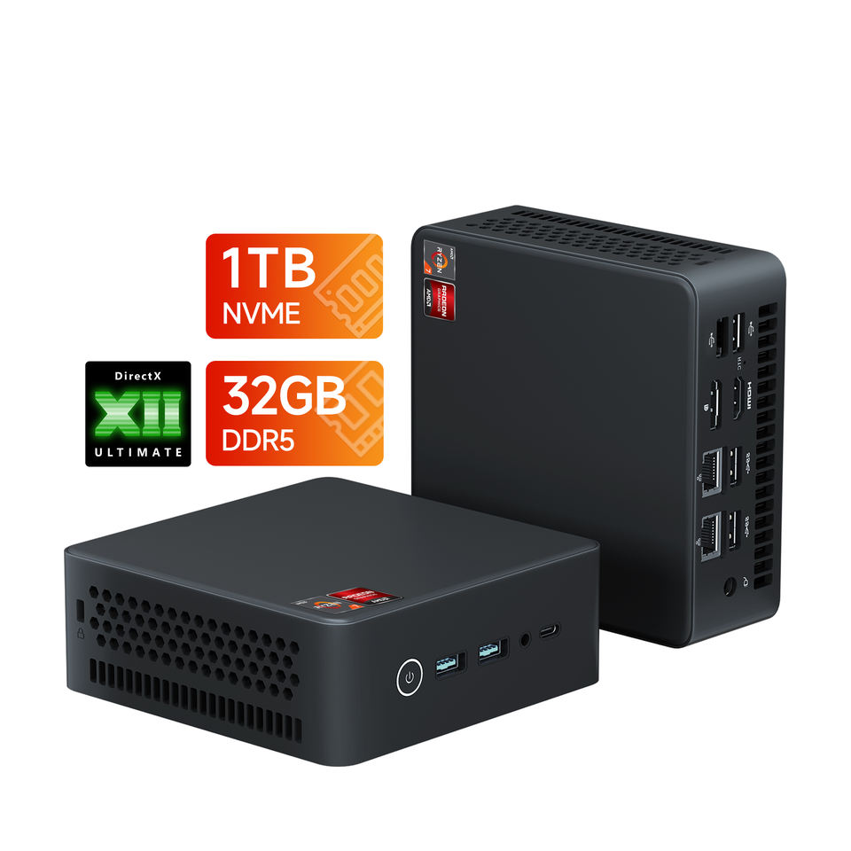 Mini Gaming PC - 5.10ghz AMD R7 7840HS, 32gb DDR5, 1tb SSD