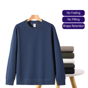 Warm Fleece Lined Crew Neck <b>Sweatshirt</b> Skin Friendly Cold Proof Long Sleeve Solid Color Casual Top - Product Image 4