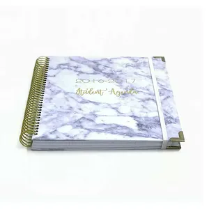 Manufacture high quality gold spiral marble planner printing