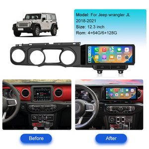 12,3 pulgadas para Jeep Wrangler 2010-2017 JL 2018-2021 navegación GPS Auto inalámbrico Carplay Auto Multimedia REPRODUCTOR DE Radio Unidad Principal - Product Image 3