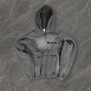 Sweat à capuche pull surdimensionné pour hommes en coton vierge vieilli personnalisé de vente en ligne avec fermeture à glissière sweat à capuche lavé à l'acide pour hommes - Product Image 3