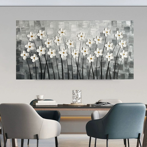 Images cadres mur art paysage peintures murales <span class=keywords><strong>fleurs</strong></span> cadre mural peinture par numéros toile art noir huile peintures à la main - Product Image 1