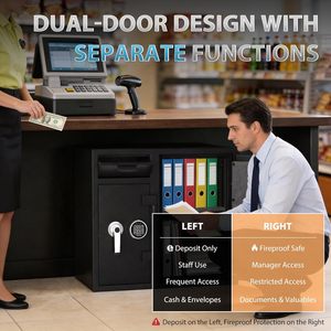 <span class=keywords><strong>TIGERKING</strong></span> Coffre-fort commercial robuste à double porte de 10,08 pieds cubes avec fente de dépôt, résistance au feu de 45 minutes, pour espèces et documents - Product Image 3