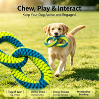 Jouet en corde pour chien en forme de 8, résistant aux morsures, pour le nettoyage des dents, jouet de traction pour animaux de compagnie, jouet à mâcher interactif durable pour chiens de taille moyenne à grande