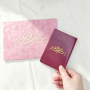 Custom <b>Wedding</b> Passport <b>Invitation</b> Wallet <b>Envelope</b> with Gold Foil World Map Design for Destination Travel <b>Weddings</b> - Product Image 2