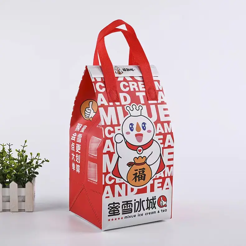 Tùy Chỉnh Sẵn Sàng Cổ Phiếu Nhôm Lá Take-out Đóng Gói Túi Dùng Một Lần Trà Sữa Thực Phẩm Cách Nhiệt Túi Với Logo Riêng Của Bạn