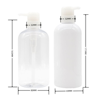 Emballage transparent de couleur personnalisée en plastique PET de haute qualité bouteilles de pompe de shampooing vides 300ml 400 ml bouteille de lotion