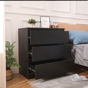 Mesita De Noche blanca De 30 cm con 3 cajones, mesita De Noche para dormitorio - Product Image 3