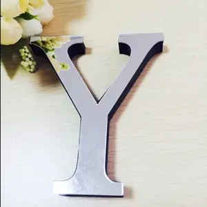 Nombre Alfabeto Boda Amor Letras Pared Decoración para el hogar 15CM Negro Oro Plata Espejo 3D Letras en inglés Signo de pared para logotipo