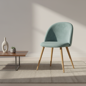 كرسي طعام فني من المخمل، أثاث طعام عصري أنيق، تخصيص حسب الطلب، كرسي طعام حديث مبطن للمطبخ والاسترخاء - Product Image 3