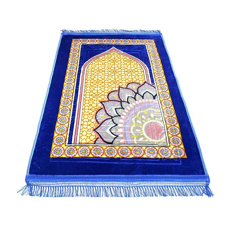 מאט קטיפה עבה מוסלמי אסלאמי הרמדאן מיוחד צורת סט מתנה למבוגרים ילדים גדלים עבה שטיח תפילה
