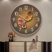 Jam Dinding Analog Kuarsa Kreatif Mewah Ringan Desain Modern Jarum Plastik Penerangan LUMINOVA untuk Ruang Tamu Kamar Tidur Rumah
