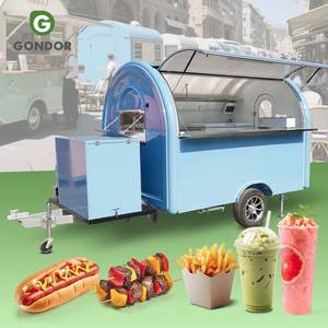 Mobile Food Coffee Kiosk Yellow Catering Hotdog Cart Truck Scooter Kitchen <b>Caravan</b> Equipment for Sale - Product Image 1