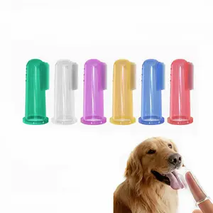 Cepillo de dientes de silicona suave para mascotas, limpiador de dientes de grado alimenticio para perros y gatos, nuevo