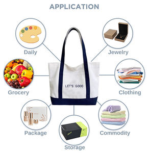 Xincai 친환경 재활용 캔버스 토트 백 사용자 정의 방수 작은 천연 면 가방 지퍼 겨울 낮은 유행 - Product Image 5