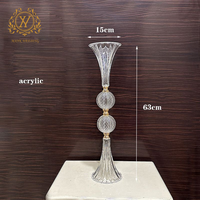 Nouvelle Arrivée Support Floral en Acrylique Transparent en Forme de Corne Centres de Table de Mariage Vase à Fleurs Économique Décoration de Table