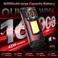 Smartphone Robuste WP56 avec Énorme Batterie 16000 mAh, Charge 45W, Haut-parleur, Lampe de Camping, Réseau 5G, Téléphone Portable à Fréquence Mondiale