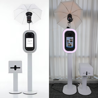 Coque de photomaton ovale Glam avec imprimante, support et flash pour mariage, iPad et appareil photo reflex numérique