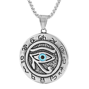 Yunnique – pendentif œil d'Horus égyptien ancien, collier pour hommes en acier inoxydable, bijoux à la mode avec breloque dorée - Product Image 3