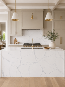 Vietnam Union Quartz Calacatta <b>Silver</b> Mist Artificial Big Slabs Kitchen Table <b>Top</b> Polished Finish 20mm Thick Waterproof Hotel - Product Image 4