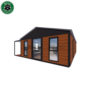 Cabaña Prefabricada Modular con Terraza Exterior, Estructura de Acero Ligero, Paneles con Acabado de Madera, Casa Vacacional - Product Image 1