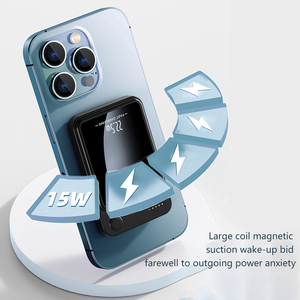 แบตเตอรี่สำรองขนาดเล็กแบบแม่เหล็กไร้สาย กำลังไฟสูง 20W ชาร์จเร็ว พร้อมหน้าจอ LED แสดงผลแบบดิจิตอล แบตเตอรี่ LI-Polymer - Product Image 5