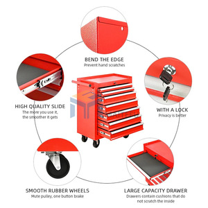 Chariot d'atelier robuste en acier avec 5 tiroirs, roues verrouillables, verrou central, pour <span class=keywords><strong>garage</strong></span> industriel, OEM TC-05 - Product Image 5