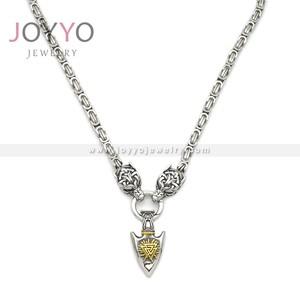 Collier Homme Loup Viking Pelle Triangle Amulette Acier Inoxydable Bijoux Nordiques & Celtiques - Product Image 1