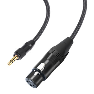 Cable coaxial <span class=keywords><strong>XLR</strong></span> de 3 pines TRS de 3,5 mm con conector <span class=keywords><strong>jack</strong></span> de 3,5 mm, cable auxiliar de 2 m para amplificador, micrófono, altavoz de ordenador, con revestimiento de PVC. - Product Image 2