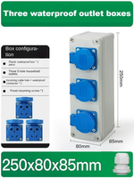 Caja de Distribución de Enchufes Industriales para Exteriores y Hogar, 3 Vías, 20A, IP67, Marca Yuhe, Admite Personalización Contactar con Atención al Cliente