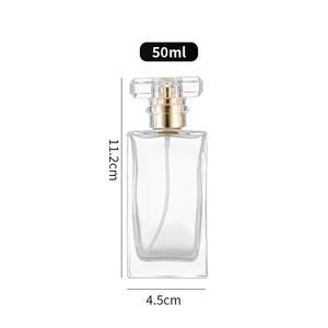 -Homay sang trọng 30ml <span class=keywords><strong>50ml</strong></span> 100ml phẳng hình chữ nhật rõ ràng chai nước hoa thủy tinh với bơm phun - Product Image 2
