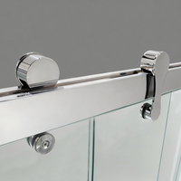 Promotion : Porte coulissante sans cadre pour salle de bain, avec plateau rectangulaire et design épuré, idéale pour les hôtels