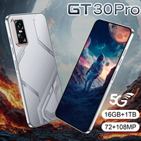 Smartphone 5G GT30 PRO 120Hz Octa Core OLED FHD 7,3 pouces neuf avec 16+1 To, appareil photo arrière 108MP, batterie 6000 mAh et charge rapide