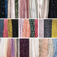 Terciopelo personalizado bordado viscosa tela de nailon tela floral floreado Burnout tela de terciopelo para el vestido