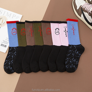 Calcetines para Hombre y Mujer Estilo Hip-Hop Urbano <span class=keywords><strong>Travis</strong></span> de Tendencia Cactus Jack Grimace Bandana Cachemir Floral para Zapatillas Deportivas Primavera Juvenil - Product Image 6