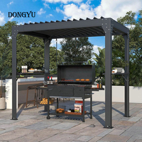 Pergola bioclimatique motorisée de haute qualité, résistante au soleil, avec toit à lamelles automatiques, écran d'intimité couvert, pergola française pour l'extérieur