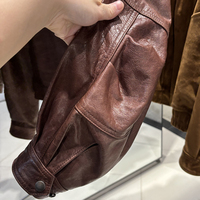 Veste courte en cuir véritable pour femme, style streetwear, automne
