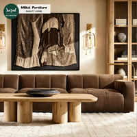Canapé modulaire en cuir durable pour salon, mobilier d'intérieur moderne, structure en bois artisanal, idéal pour villa et appartement