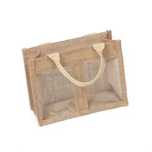 Wholesale Eco-friendly Jute <b>Make</b> <b>up</b> <b>Bag</b> Clear Design with Handles Fashionable and Durable Portable Open Closure - Product Image 4