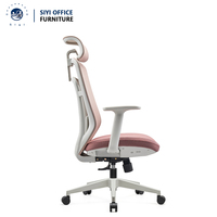 Chaise de bureau Chaise visiteur confortable avec accent rose pour les invités en attente Mobilier de bureau en gros