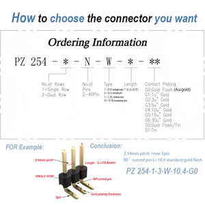 Connecteur de broches mâle PZ254-1-20-W-8.5, à angle <span class=keywords><strong>droit</strong></span> 90 degrés, à une rangée, pas de 2,54 mm - Product Image 4
