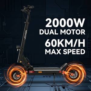 สกู๊ตเตอร์มอเตอร์คู่ไร้แปรงถ่าน 2000W จาก EU/US แบตเตอรี่ลิเธียม 18AH ดีไซน์พับได้ คุณสมบัติอิเล็กทรอนิกส์ดิจิทัล จัดส่งรวดเร็ว 55-T10 18a - Product Image 2