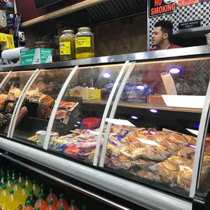 Self-contained service counter display refrigerator showcase meat butcher equipment