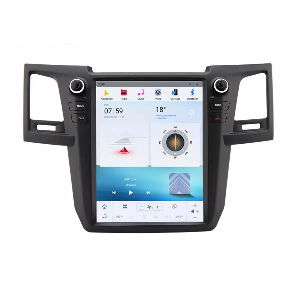 Tesla style Car DVD Player 12.1inch Car Radio Stereo For Toyota Fortuner 2012-2015 Vertical Touch Screen android screen