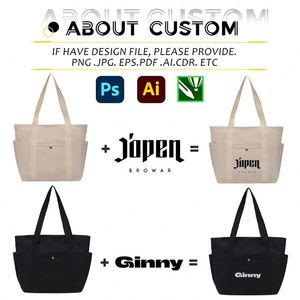 High Quality Custom Logo Luxury Women's Shoulder <b>Bags</b> Eco-Friendly Reusable Canvas Shopping <b>Tote</b> <b>Bag</b> <b>with</b> <b>Pockets</b> - Product Image 2