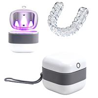 Boîte de stérilisateur UV dentaire Portable étui de retenue orthodontique UV efficace et sûr pour le nettoyage des têtes de brosse accolades