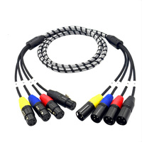 Cable XLR de 4 Canales, Cable Divisor de Conexión XLR Macho a Hembra con Código de Color, Cable de Micrófono Balanceado para Mezcladoras de DJ