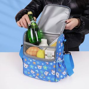 Crossbody Oxford Lunch Bag Student Portable Insulation Fresh-keeping Bag for <b>Children</b> - Product Image 2