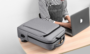 Promocional Ergonomía personalizada Negro Nylon Laptop Computadora Mochilas escolares <span class=keywords><strong>Mochila</strong></span> De Hombre con logotipo personalizado Usb - Product Image 6