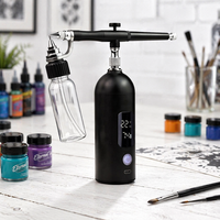 Aérographe professionnel haute pression sans entretien pour tatouage et peinture corporelle avec gâchette double action et écran LED